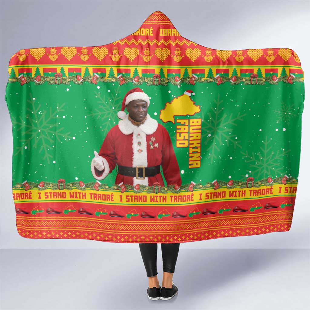Burkina Faso Christmas Hooded Blanket I Stand With Traore - Wonder Print Shop