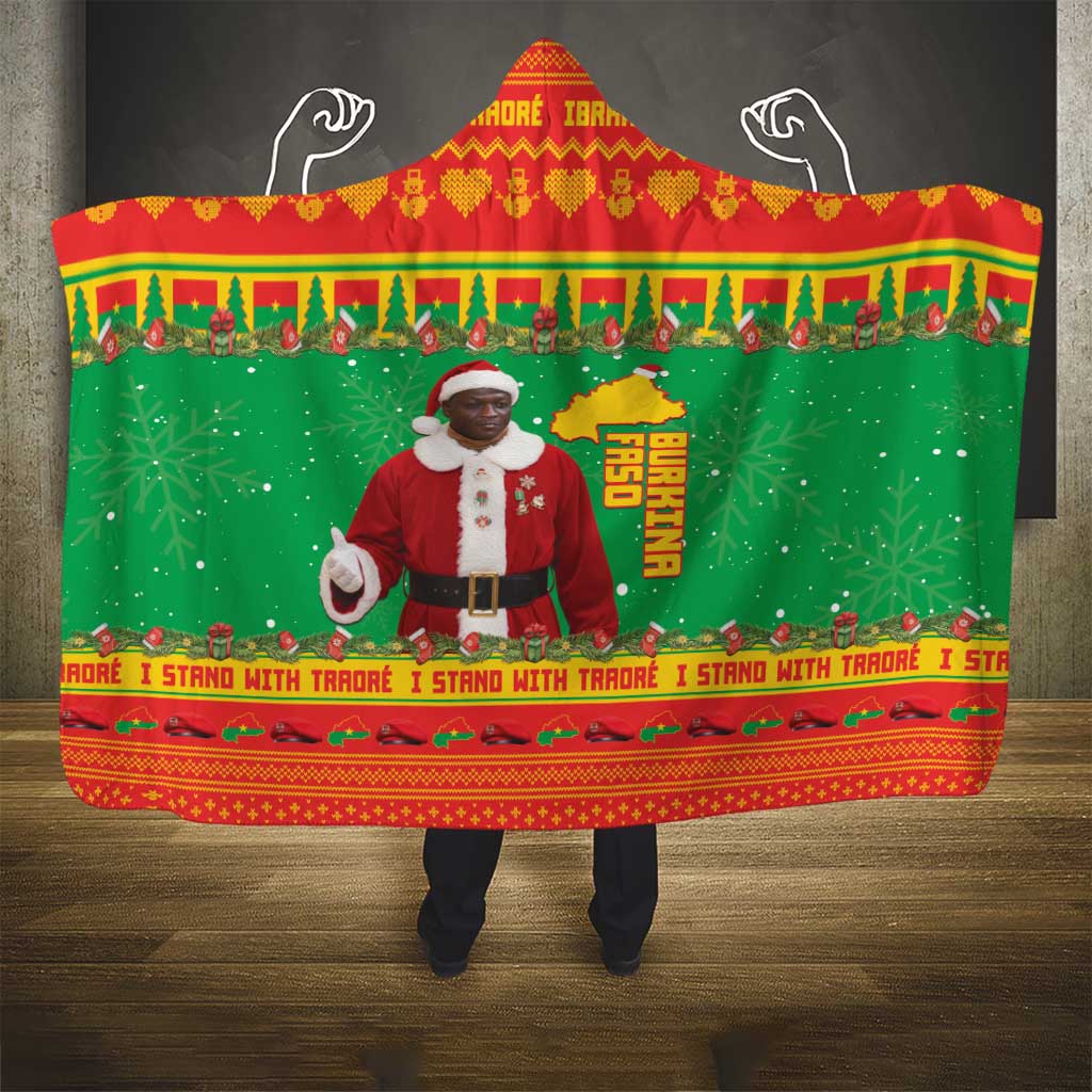 Burkina Faso Christmas Hooded Blanket I Stand With Traore - Wonder Print Shop