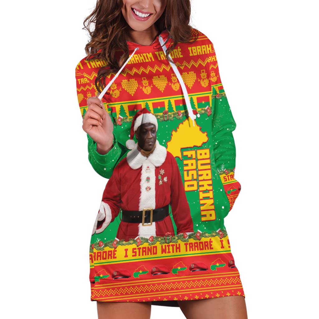 Burkina Faso Christmas Hoodie Dress I Stand With Traore - Wonder Print Shop