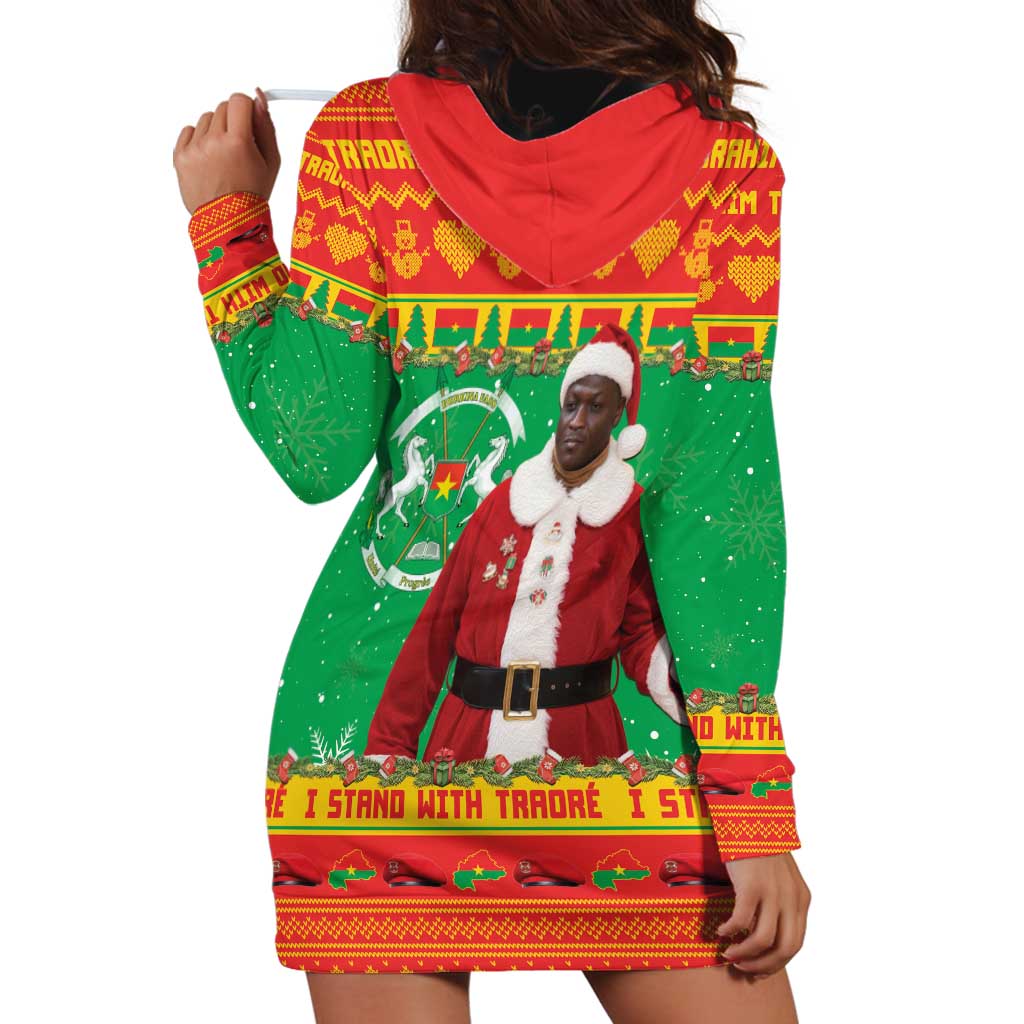 Burkina Faso Christmas Hoodie Dress I Stand With Traore - Wonder Print Shop