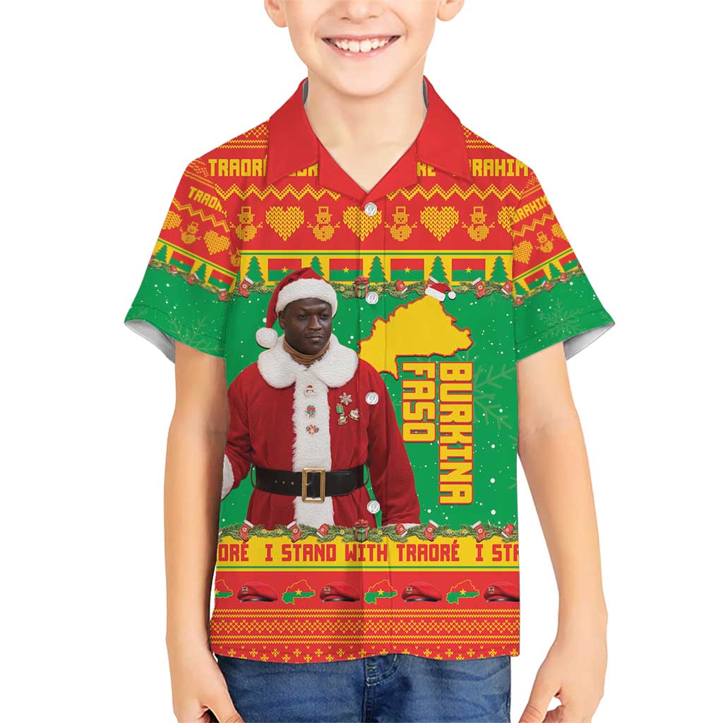 Burkina Faso Christmas Kid Hawaiian Shirt I Stand With Traore - Wonder Print Shop