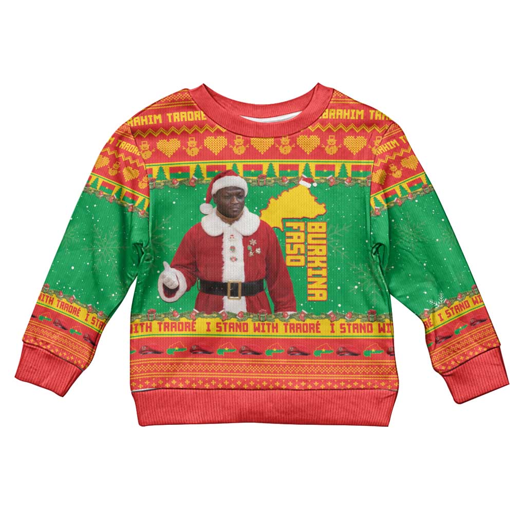 Burkina Faso Christmas Kid Ugly Christmas Sweater I Stand With Traore - Wonder Print Shop