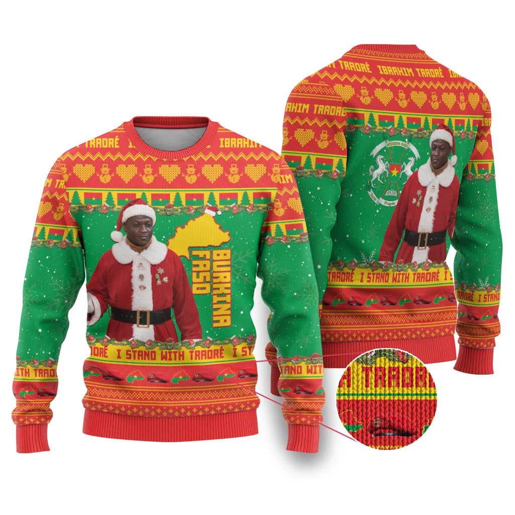 Burkina Faso Christmas Ugly Christmas Sweater I Stand With Traore - Wonder Print Shop