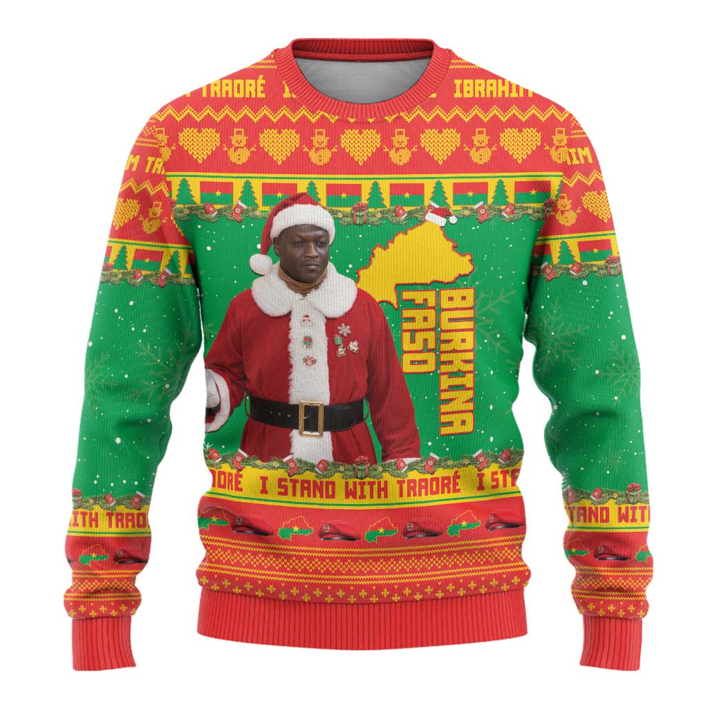 Burkina Faso Christmas Ugly Christmas Sweater I Stand With Traore - Wonder Print Shop