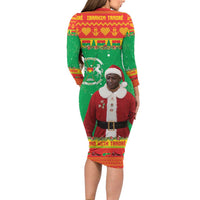 Burkina Faso Christmas Long Sleeve Bodycon Dress I Stand With Traore - Wonder Print Shop
