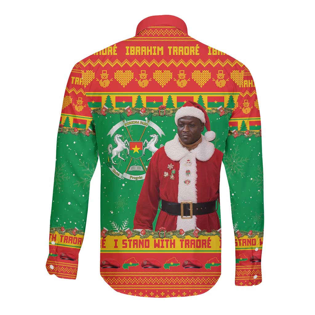 Burkina Faso Christmas Long Sleeve Button Shirt I Stand With Traore - Wonder Print Shop