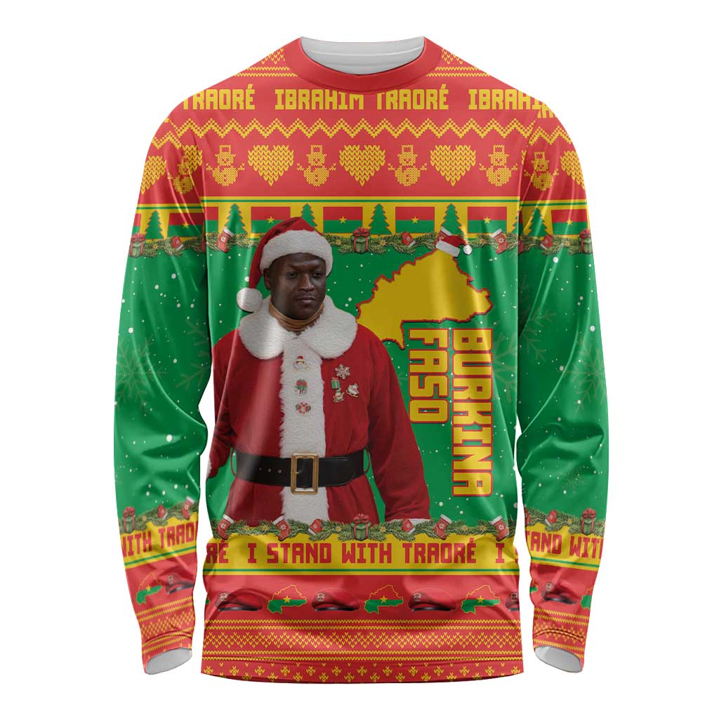 Burkina Faso Christmas Long Sleeve Shirt I Stand With Traore - Wonder Print Shop