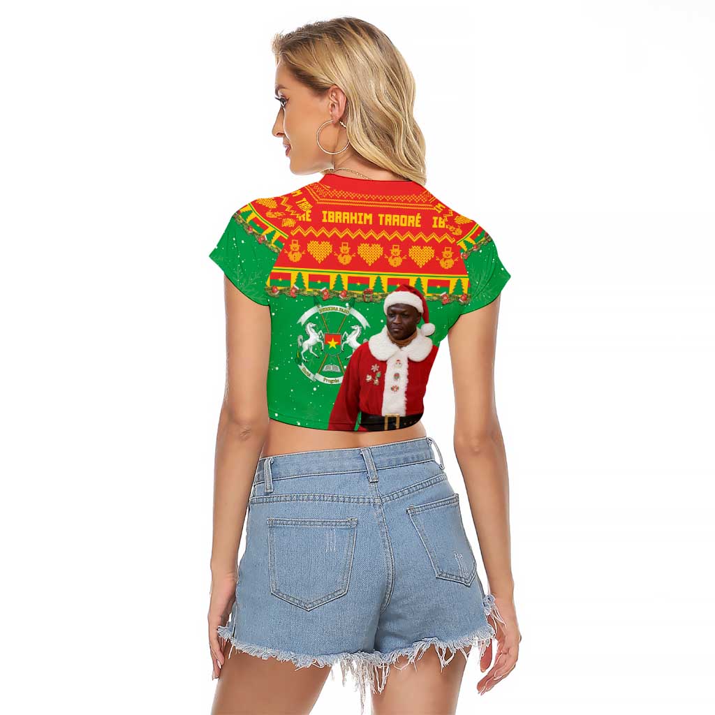 Burkina Faso Christmas Raglan Cropped T Shirt I Stand With Traore - Wonder Print Shop