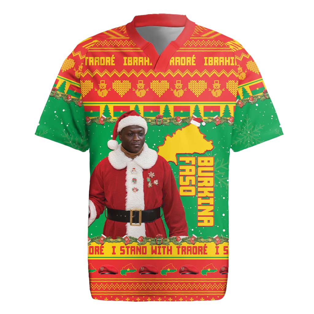 Burkina Faso Christmas Rugby Jersey I Stand With Traore - Wonder Print Shop