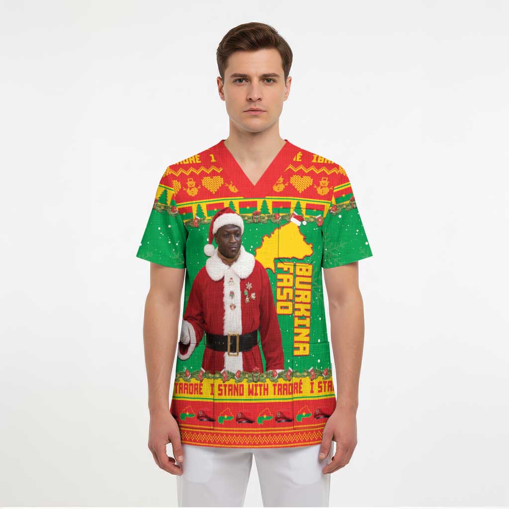 Burkina Faso Christmas Scrub Top I Stand With Traore - Wonder Print Shop