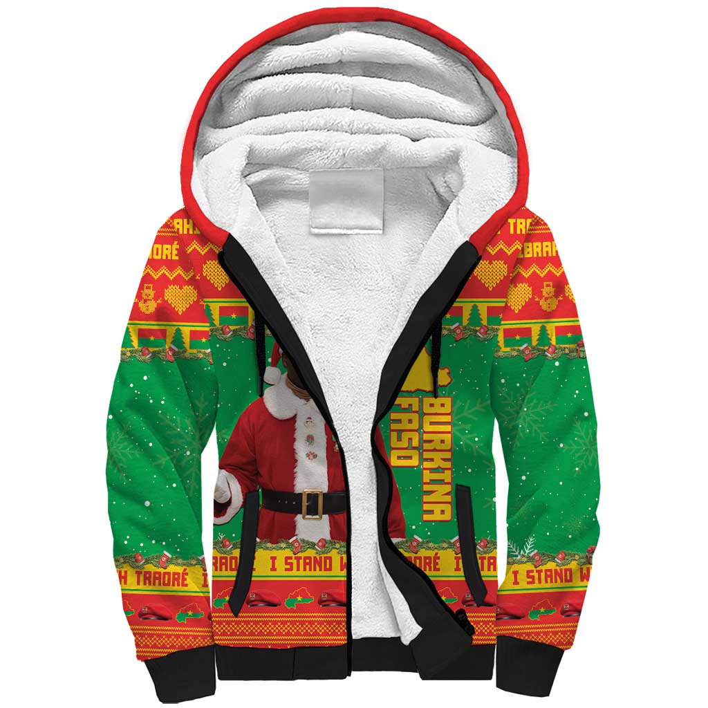 Burkina Faso Christmas Sherpa Hoodie I Stand With Traore - Wonder Print Shop