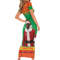 Burkina Faso Christmas Short Sleeve Bodycon Dress I Stand With Traore - Wonder Print Shop