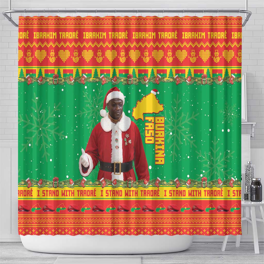 Burkina Faso Christmas Shower Curtain I Stand With Traore - Wonder Print Shop
