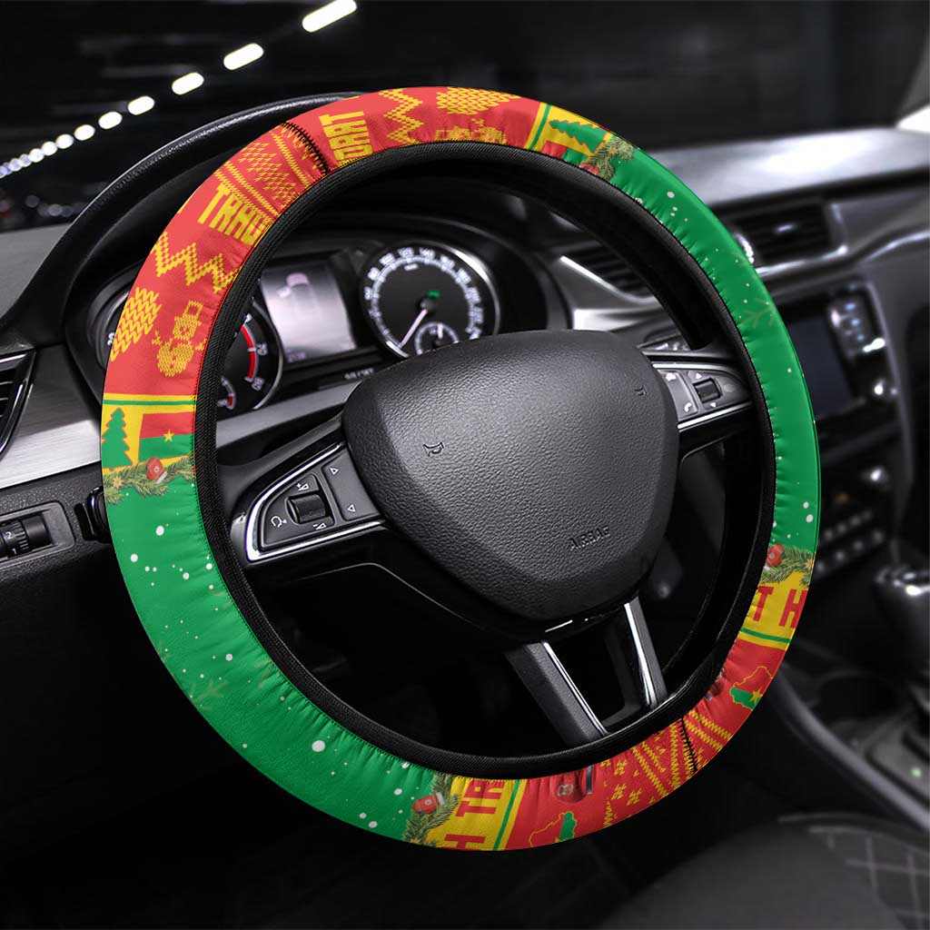 Burkina Faso Christmas Steering Wheel Cover I Stand With Traore - Wonder Print Shop