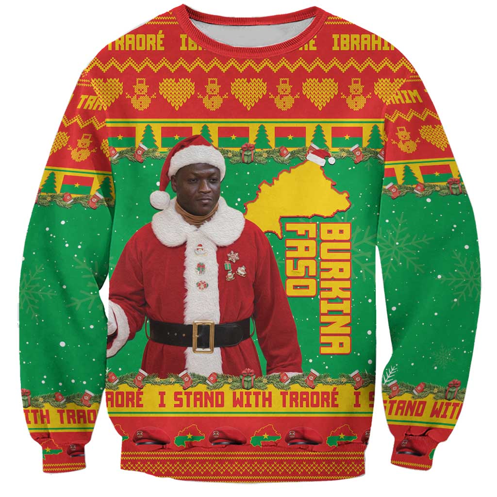 Burkina Faso Christmas Sweatshirt I Stand With Traore - Wonder Print Shop
