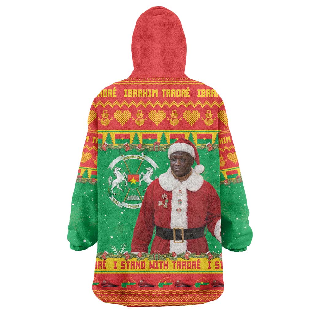 Burkina Faso Christmas Wearable Blanket Hoodie I Stand With Traore - Wonder Print Shop