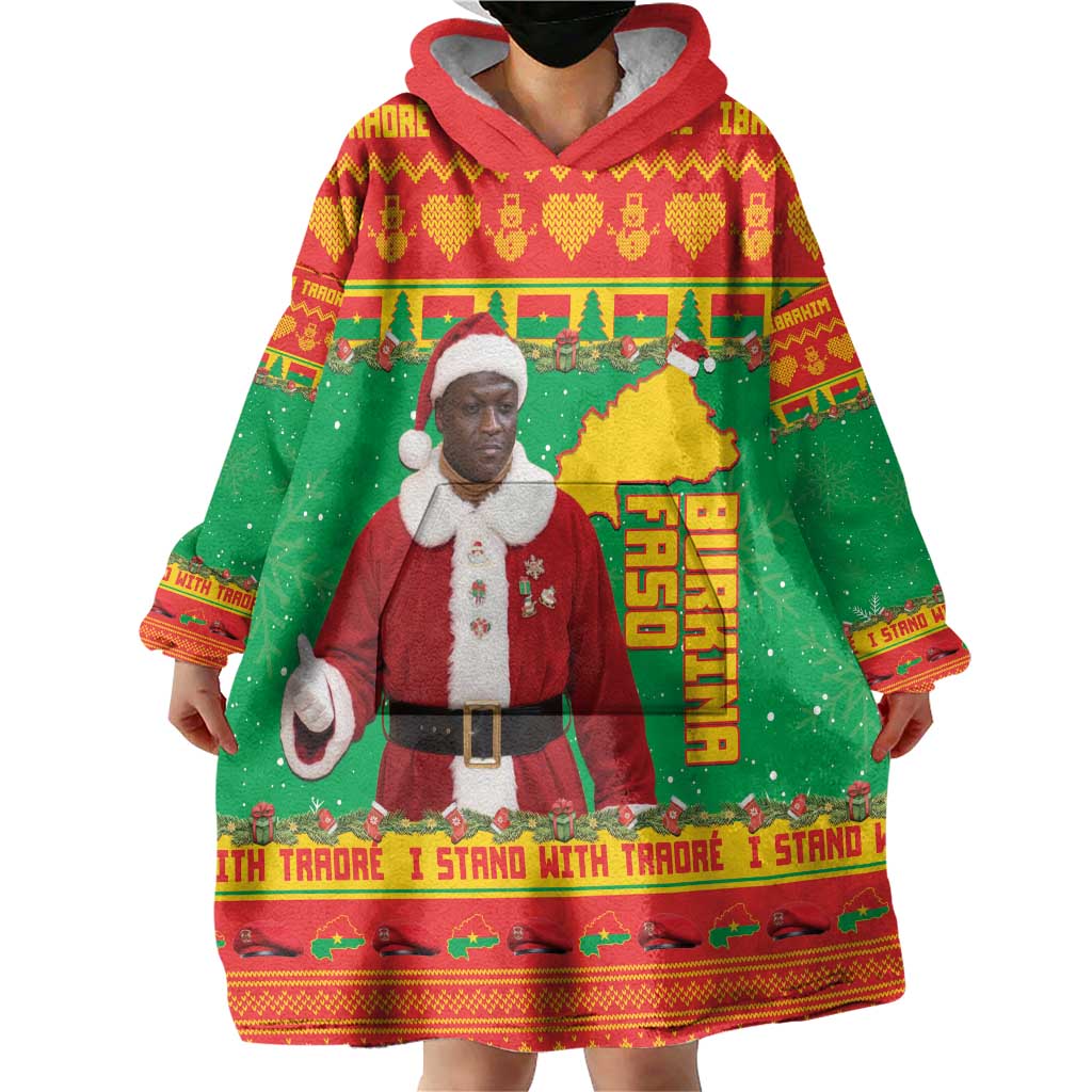 Burkina Faso Christmas Wearable Blanket Hoodie I Stand With Traore - Wonder Print Shop