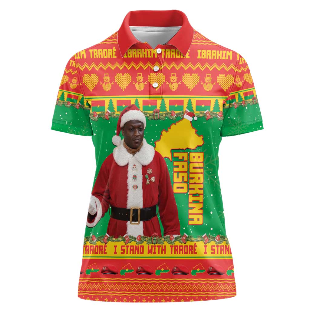 Burkina Faso Christmas Women Polo Shirt I Stand With Traore - Wonder Print Shop