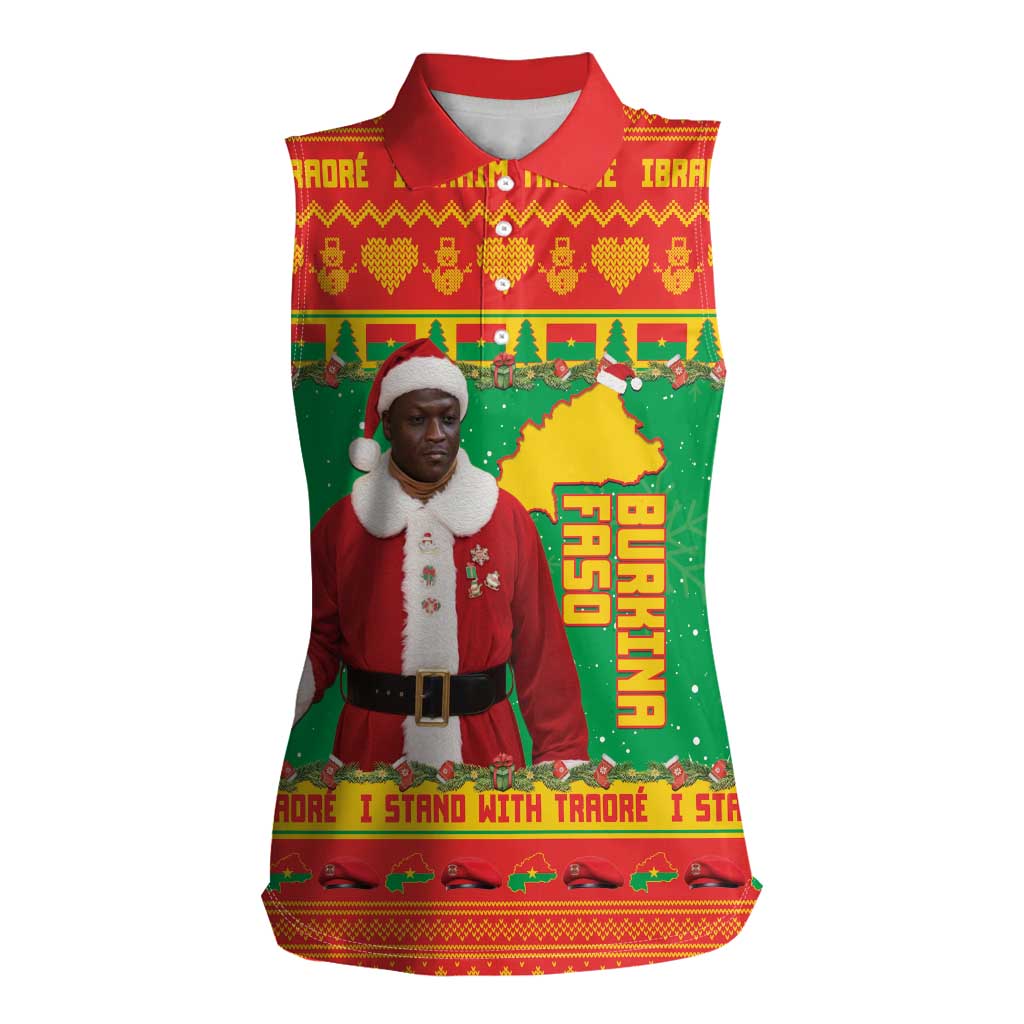 Burkina Faso Christmas Women Sleeveless Polo Shirt I Stand With Traore - Wonder Print Shop