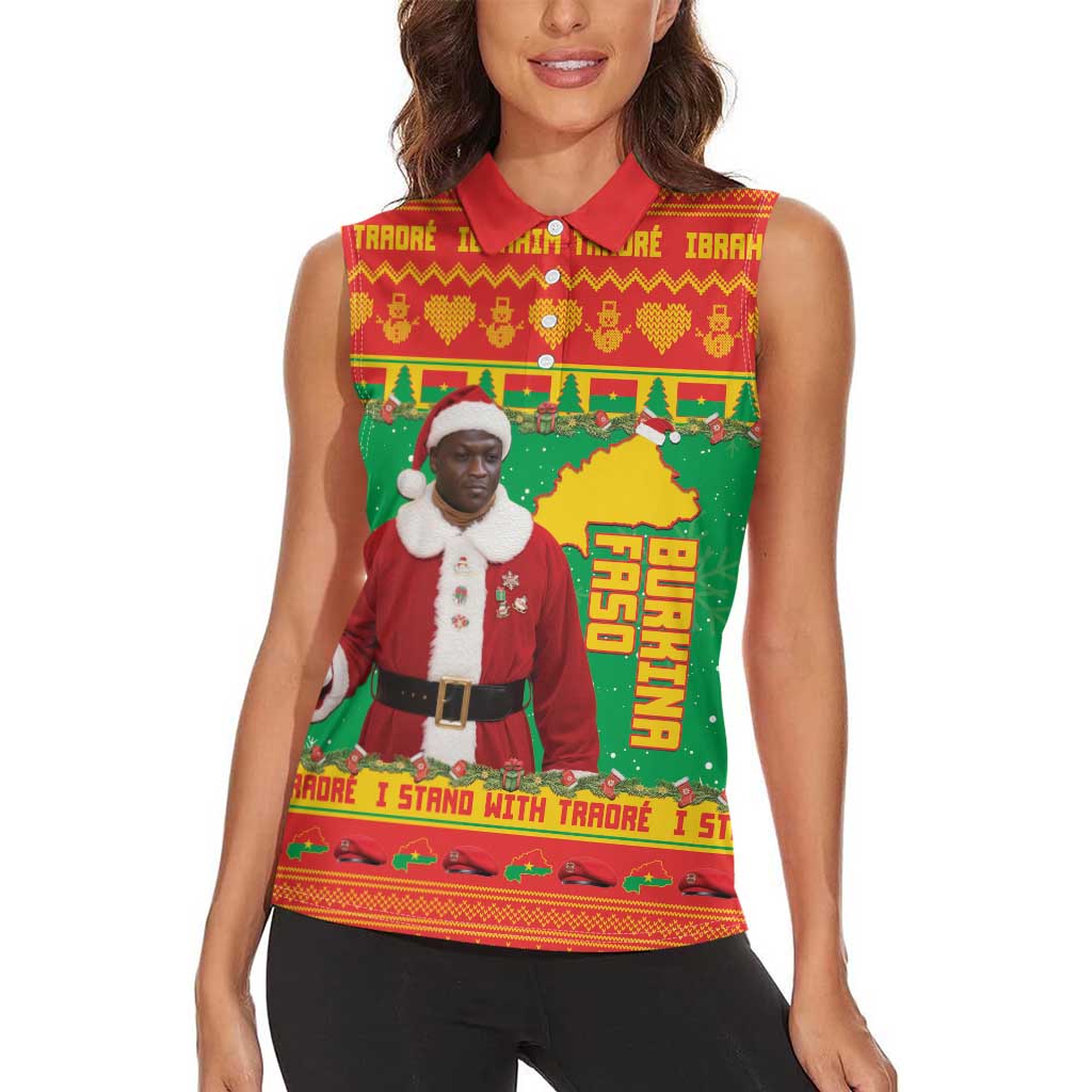 Burkina Faso Christmas Women Sleeveless Polo Shirt I Stand With Traore - Wonder Print Shop