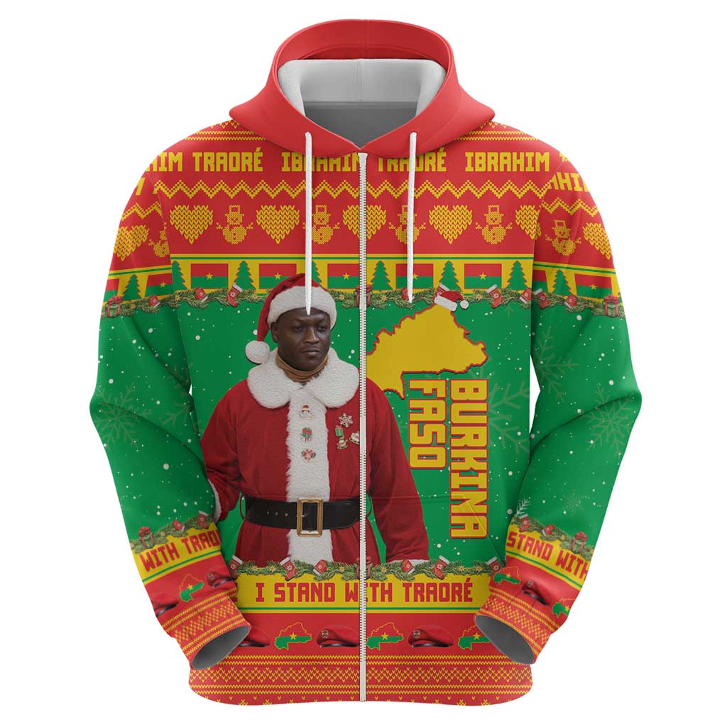 Burkina Faso Christmas Zip Hoodie I Stand With Traore - Wonder Print Shop