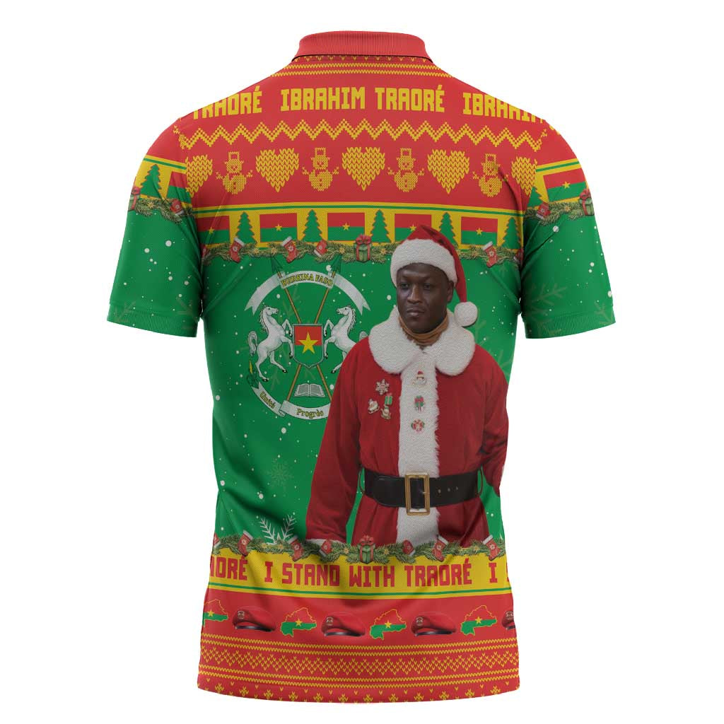 Burkina Faso Christmas Zipper Polo Shirt I Stand With Traore - Wonder Print Shop