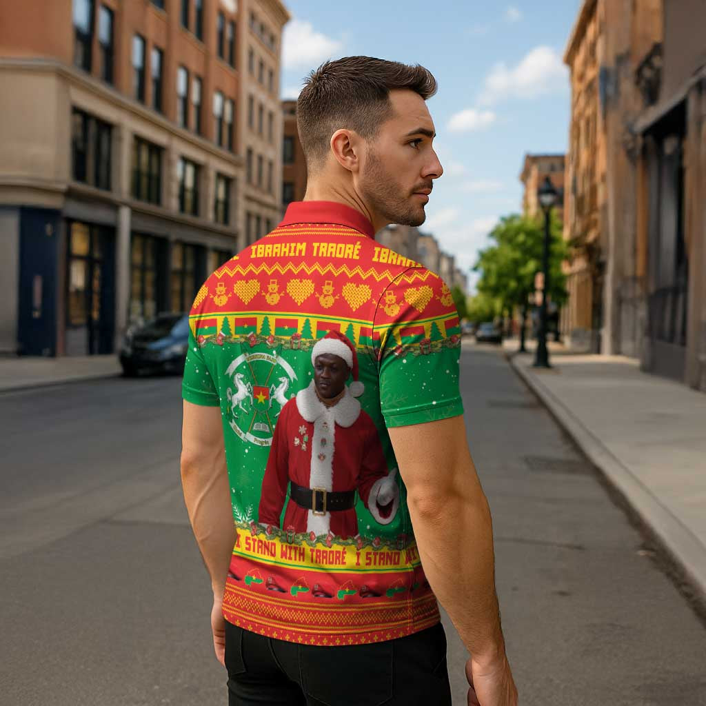 Burkina Faso Christmas Zipper Polo Shirt I Stand With Traore - Wonder Print Shop