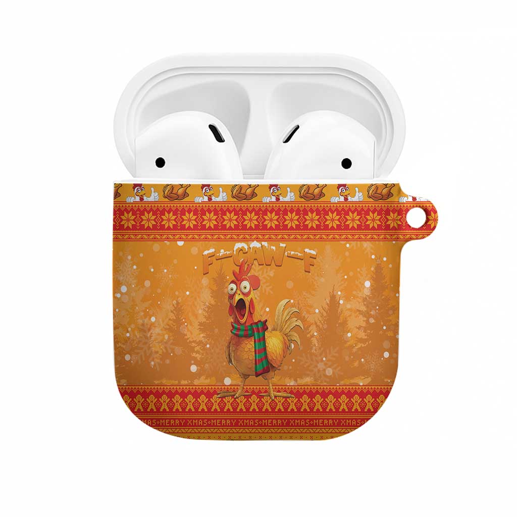 Funny Christmas F Caw F Chicken AirPods Case Merry Craw Mas - Wonder Print Shop
