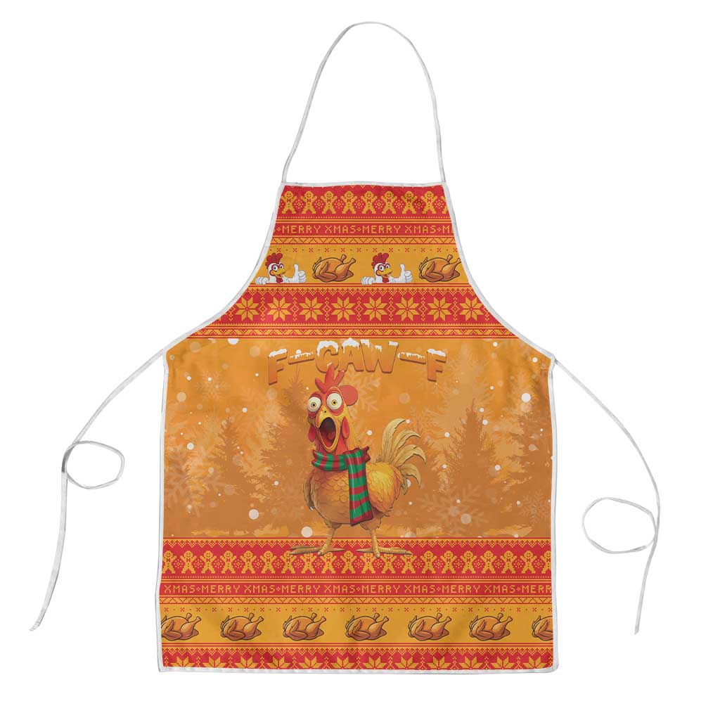 Funny Christmas F Caw F Chicken Apron Merry Craw Mas - Wonder Print Shop