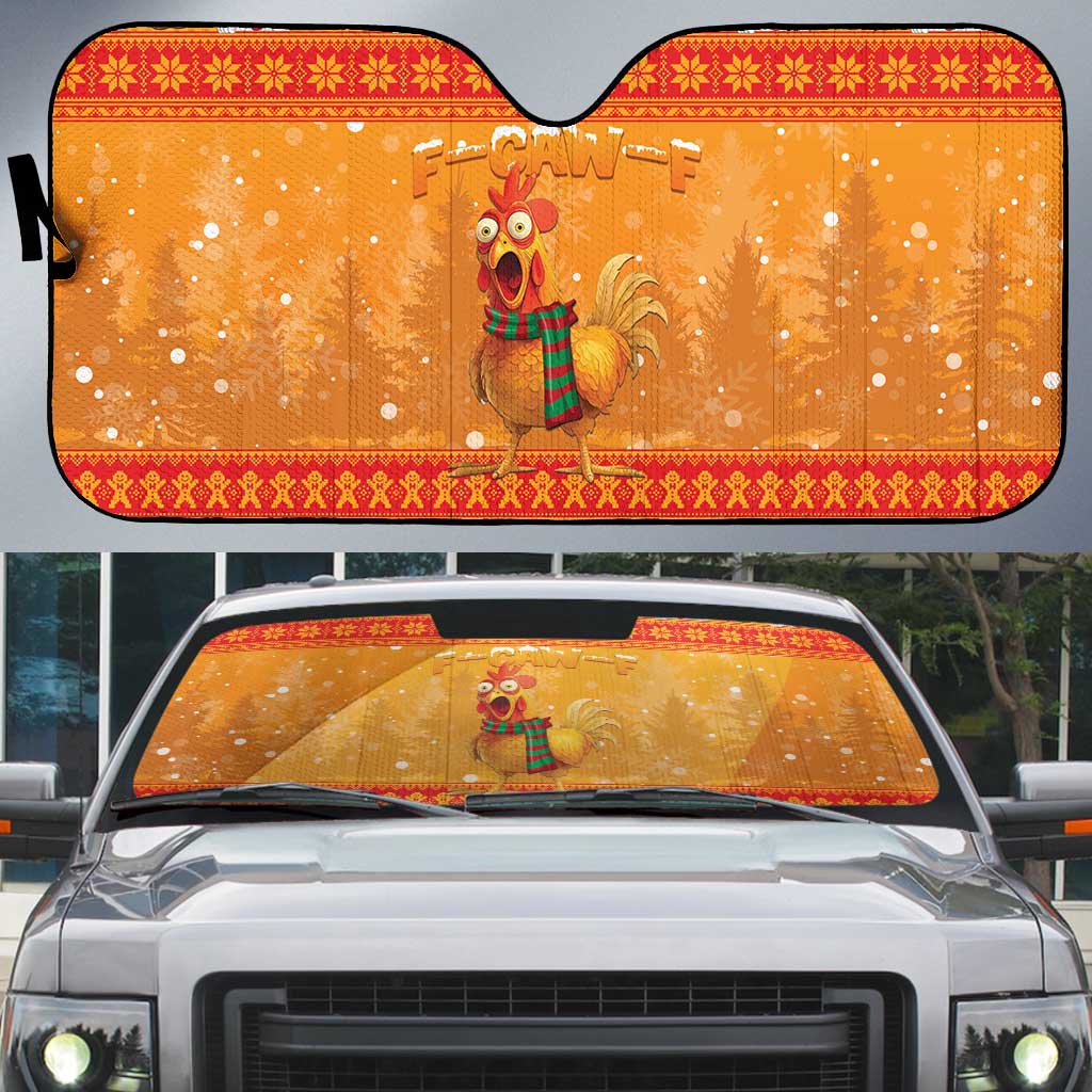 Funny Christmas F Caw F Chicken Auto Sun Shade Merry Craw Mas - Wonder Print Shop