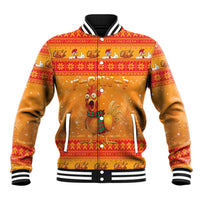 Funny Christmas F Caw F Chicken Baseball Jacket Merry Craw Mas - Wonder Print Shop