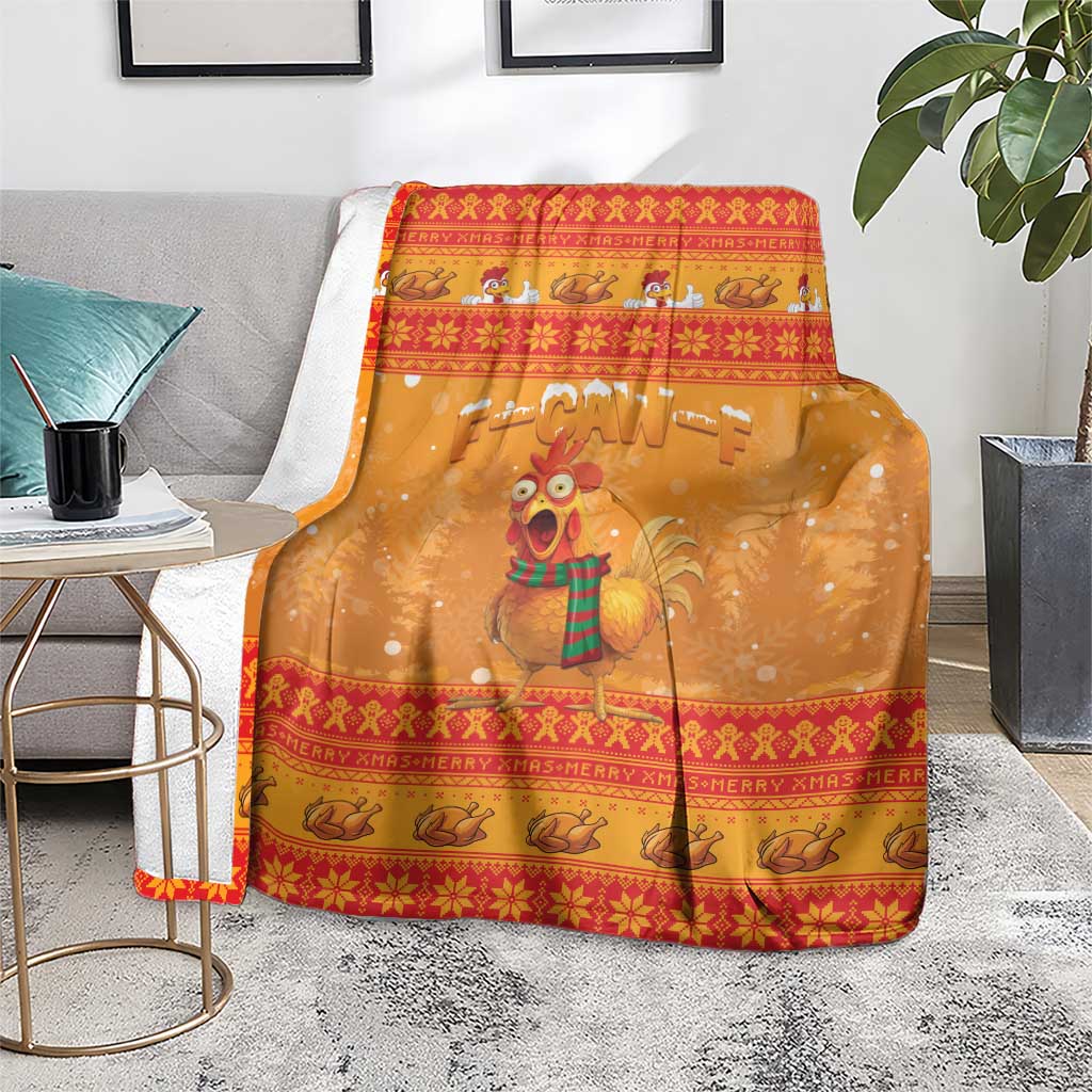 Funny Christmas F Caw F Chicken Blanket Merry Craw Mas - Wonder Print Shop