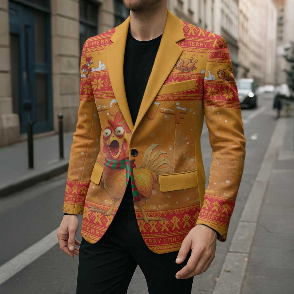 Funny Christmas F Caw F Chicken Blazer Merry Craw Mas - Wonder Print Shop