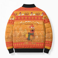 Funny Christmas F Caw F Chicken Bomber Puffer Jacket Merry Craw Mas - Wonder Print Shop