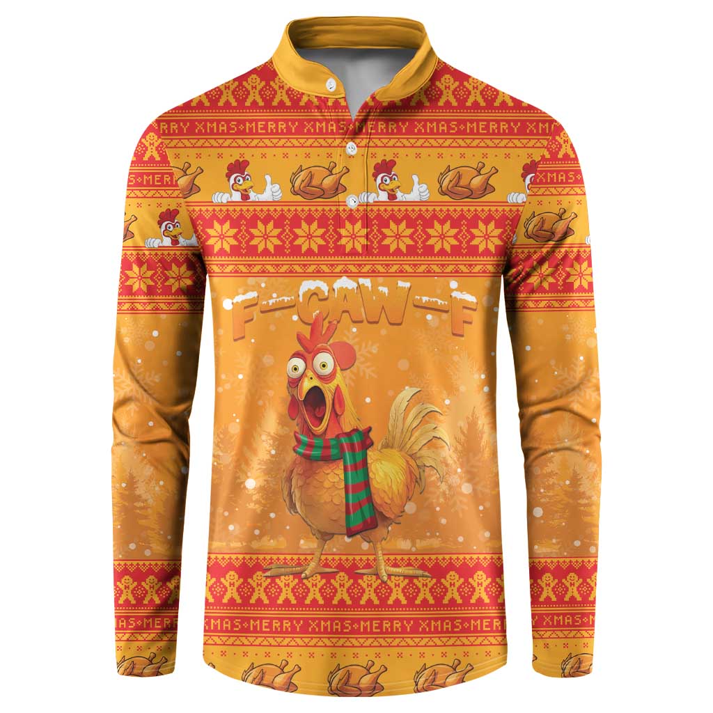 Funny Christmas F Caw F Chicken Button Sweatshirt Merry Craw Mas - Wonder Print Shop