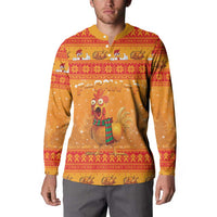 Funny Christmas F Caw F Chicken Button Sweatshirt Merry Craw Mas - Wonder Print Shop