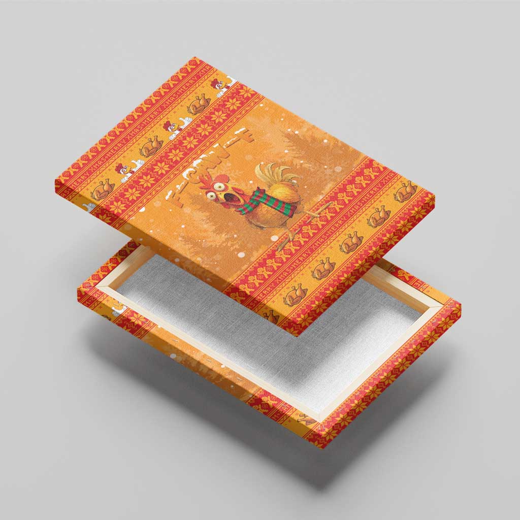 Funny Christmas F Caw F Chicken Canvas Wall Art Merry Craw Mas - Wonder Print Shop