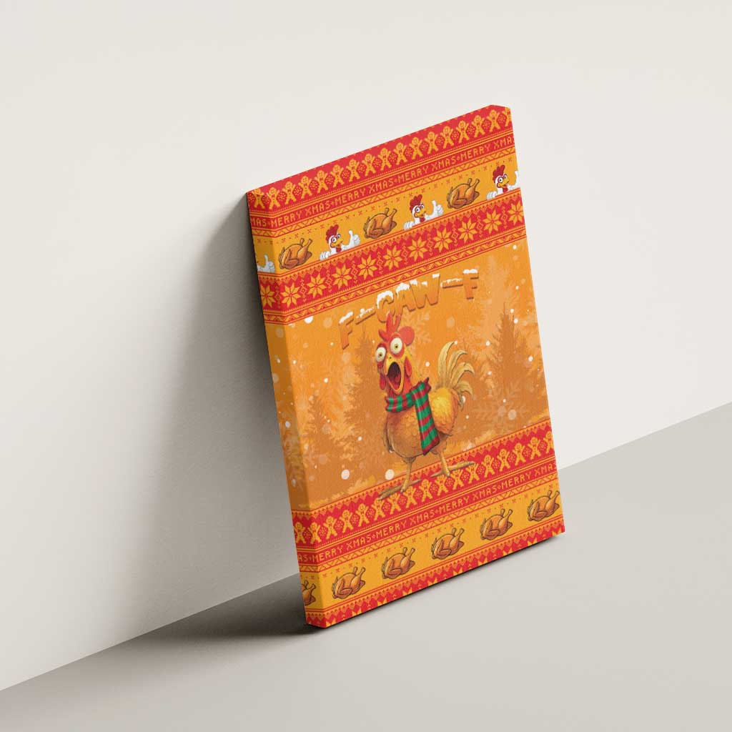 Funny Christmas F Caw F Chicken Canvas Wall Art Merry Craw Mas - Wonder Print Shop