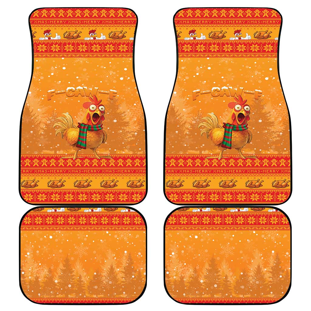 Funny Christmas F Caw F Chicken Car Mats Merry Craw Mas - Wonder Print Shop