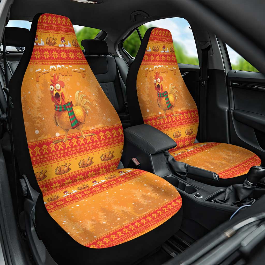 Funny Christmas F Caw F Chicken Car Seat Cover Merry Craw Mas - Wonder Print Shop