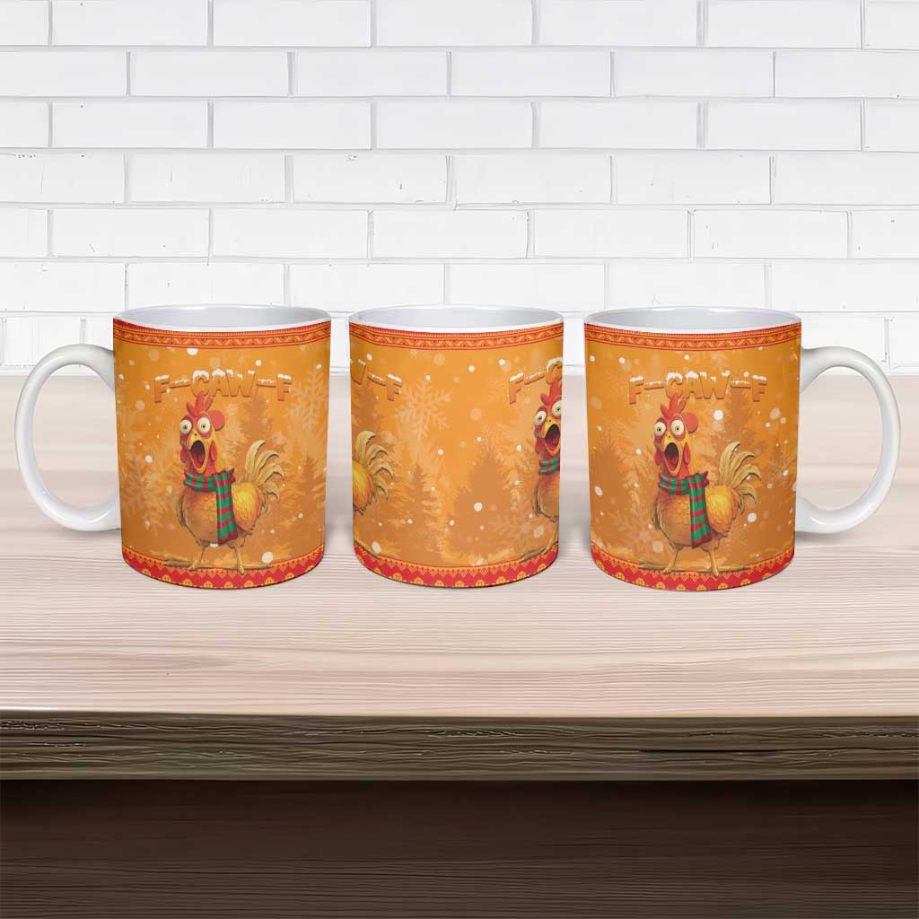 Funny Christmas F Caw F Chicken Ceramic Mug Merry Craw Mas - Wonder Print Shop