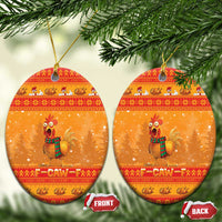 Funny Christmas F Caw F Chicken Ceramic Ornament Merry Craw Mas - Wonder Print Shop