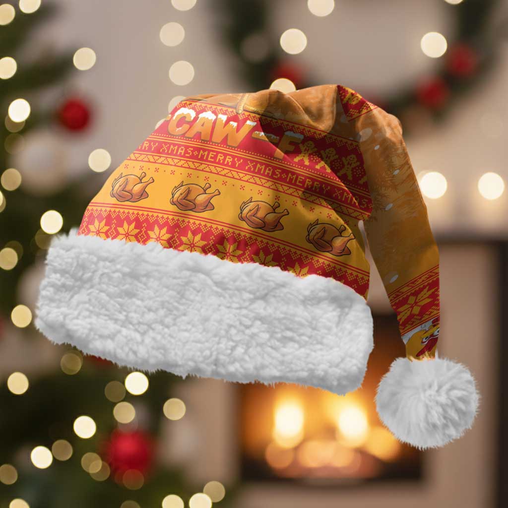 Funny Christmas F Caw F Chicken Christmas Santa Hat Merry Craw Mas - Wonder Print Shop