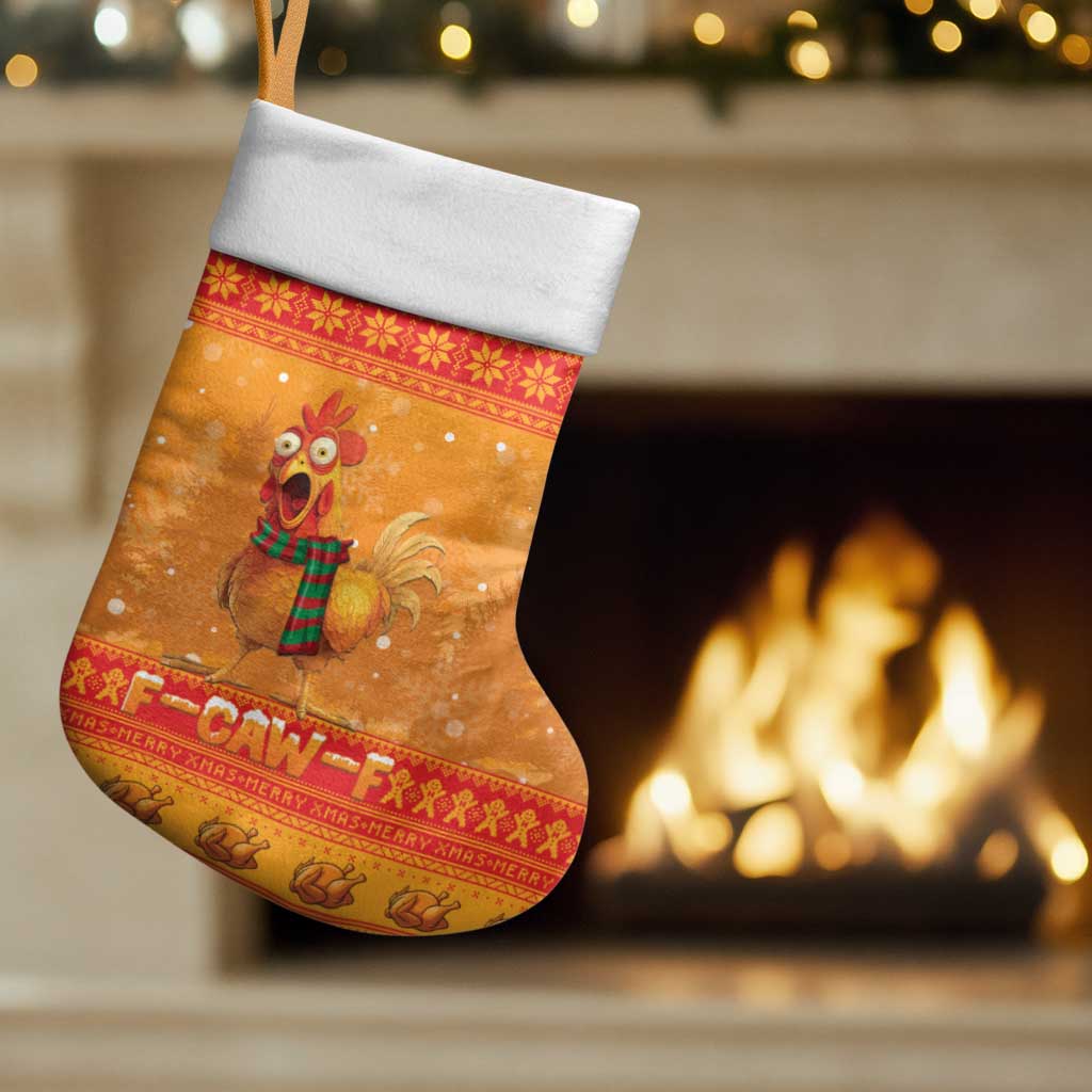 Funny Christmas F Caw F Chicken Christmas Stocking Merry Craw Mas - Wonder Print Shop