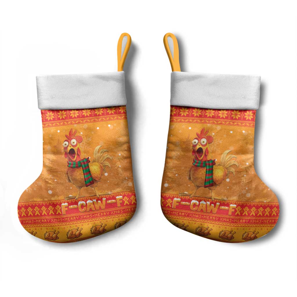 Funny Christmas F Caw F Chicken Christmas Stocking Merry Craw Mas - Wonder Print Shop