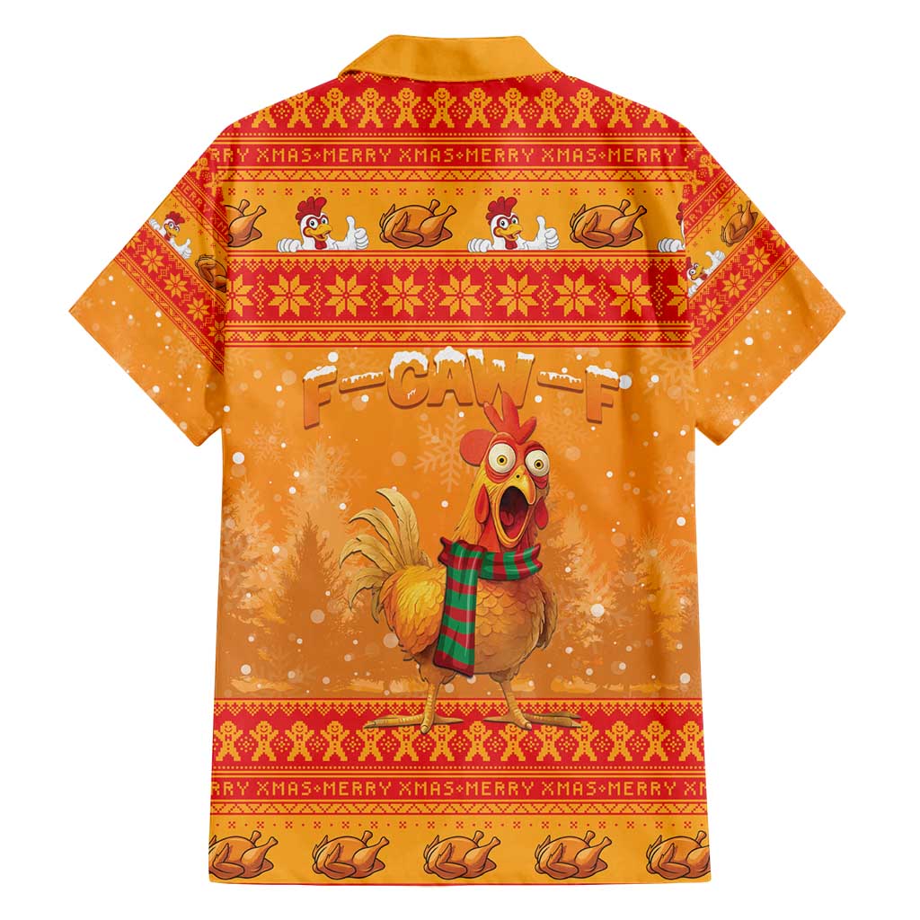 Funny Christmas F Caw F Chicken Family Matching Long Sleeve Bodycon Dress and Hawaiian Shirt Merry Craw Mas - Wonder Print Shop