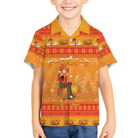 Funny Christmas F Caw F Chicken Family Matching Long Sleeve Bodycon Dress and Hawaiian Shirt Merry Craw Mas - Wonder Print Shop