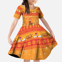 Funny Christmas F Caw F Chicken Family Matching Off Shoulder Maxi Dress and Hawaiian Shirt Merry Craw Mas - Wonder Print Shop
