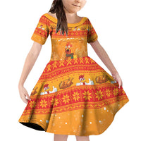 Funny Christmas F Caw F Chicken Family Matching Off Shoulder Short Dress and Hawaiian Shirt Merry Craw Mas - Wonder Print Shop