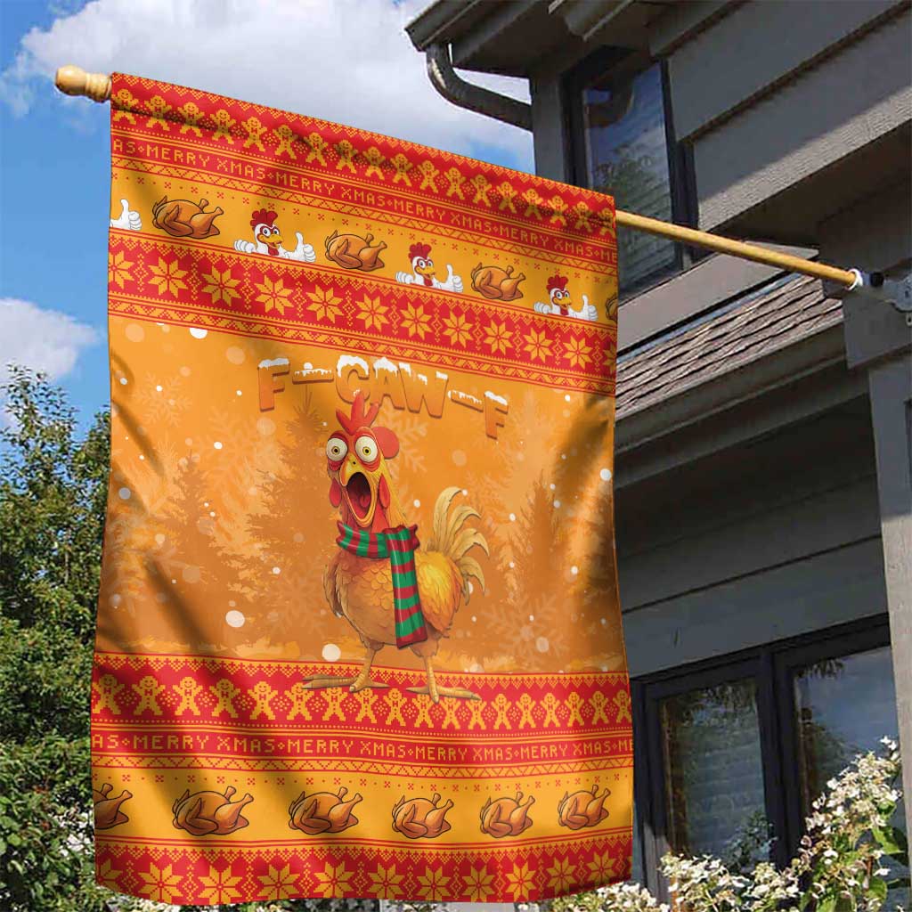 Funny Christmas F Caw F Chicken Garden Flag Merry Craw Mas - Wonder Print Shop